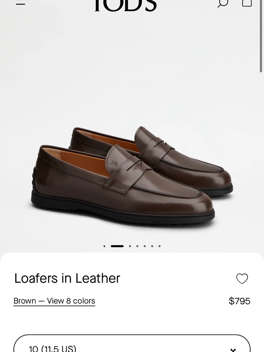 Tod's Burgundy Leather Penny Loafers for Men